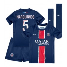 Paris Saint-Germain Marquinhos #5 Hemmaställ Barn 2024-25 Korta ärmar (+ Korta byxor)